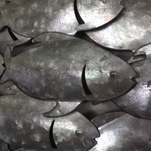 Galvanized metal school of fish